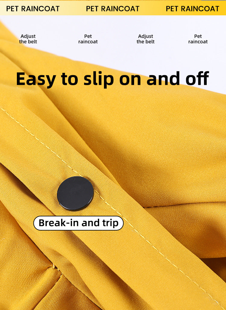 Cape-style dog raincoat yellow - Slip on and off