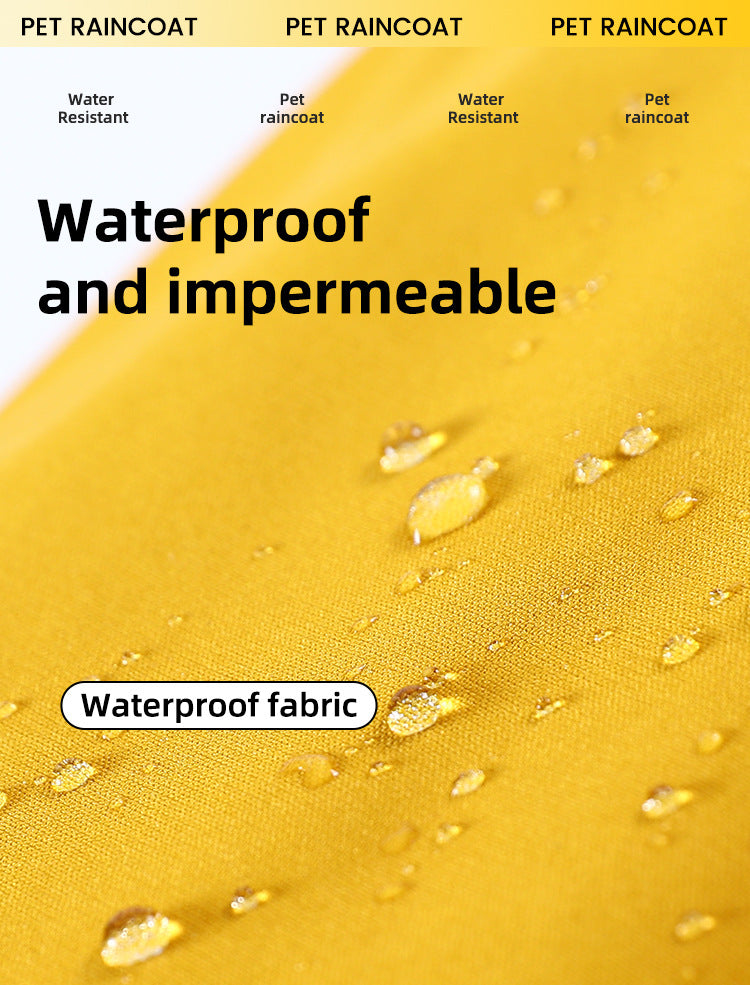 Cape-style dog raincoat yellow - waterproof and impermeable