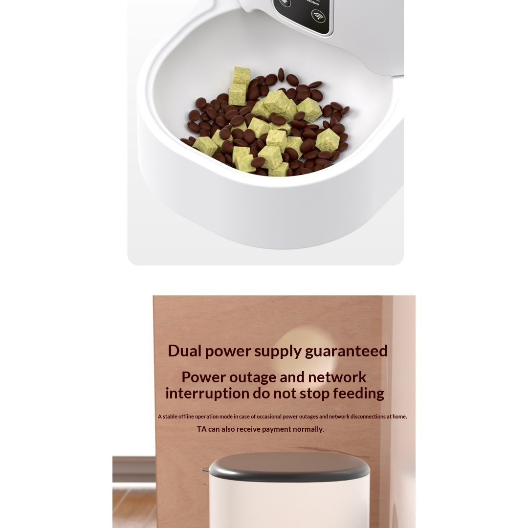 WiFi Smart Pet Feeder – dual power supply guaranteed, power outage and network interruption do not stop feeding