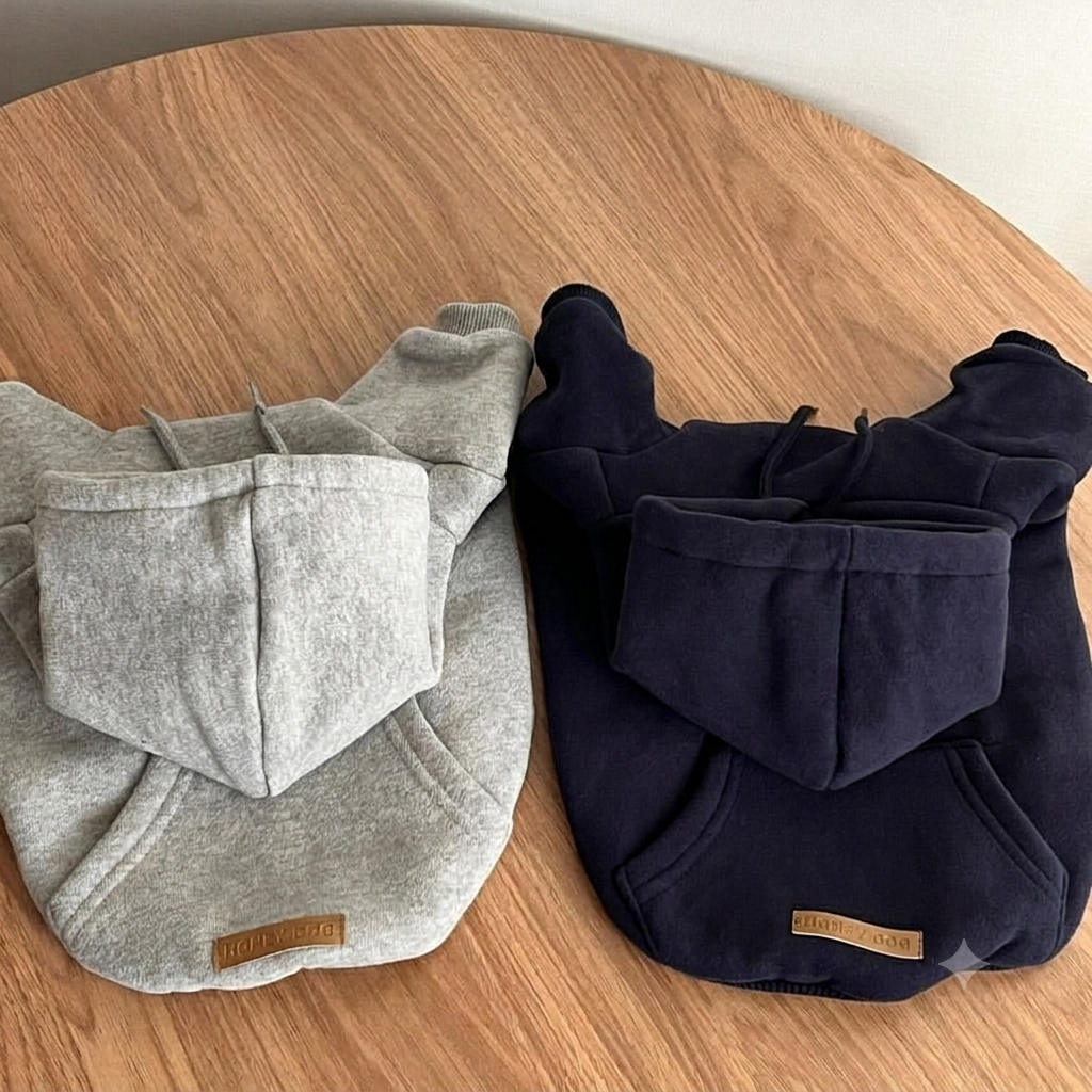 Casual dog hoodie jacket grey and blue