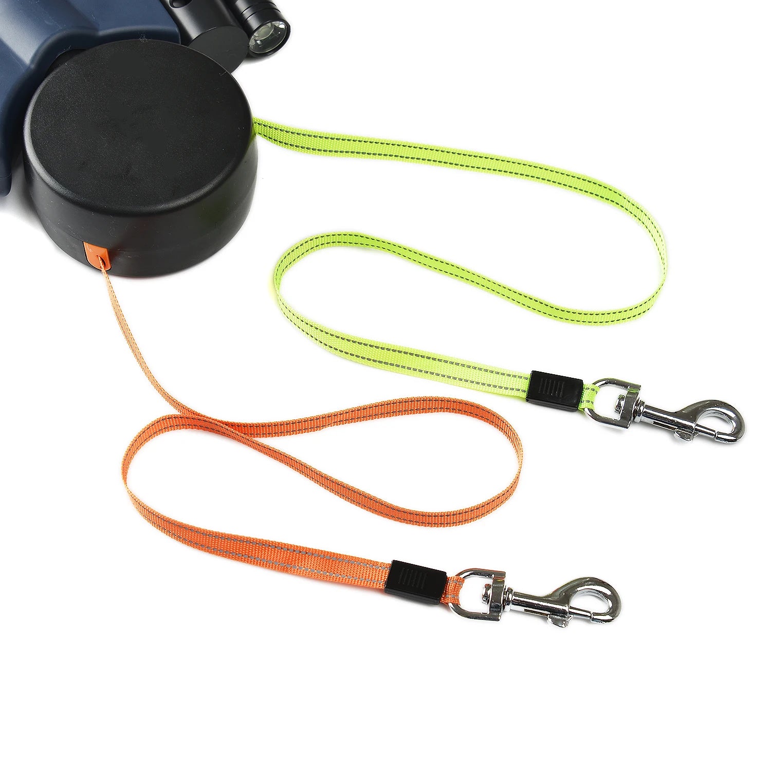 Reflective Retractable Double Dog Leash | Pawly