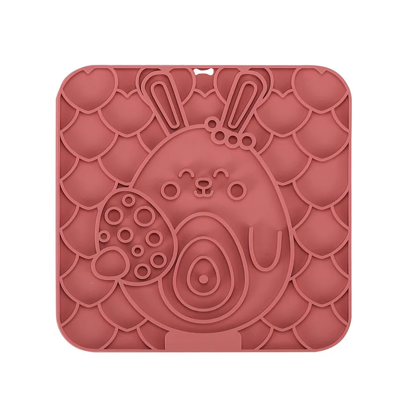 Silicone Lick Mat for Dogs Red Rabbit | Pawly