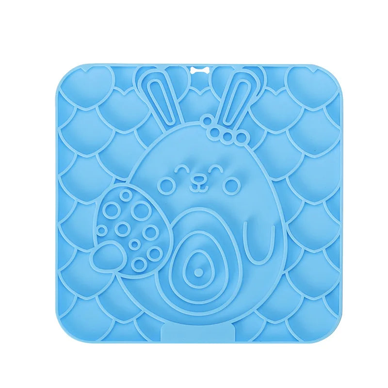 Silicone Lick Mat for Dogs - Light Blue Rabbit | Pawly