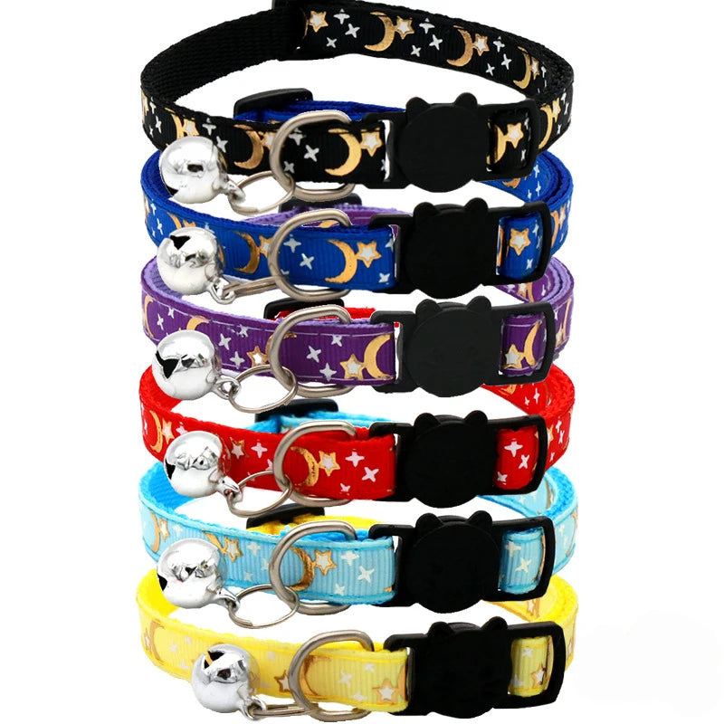 Star & Moon Bell Cat Collar | Pawly
