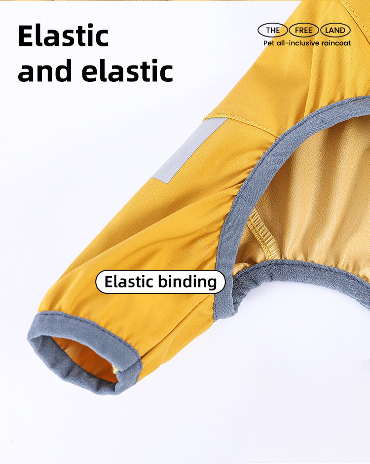 Yellow raincoat with elastic binding