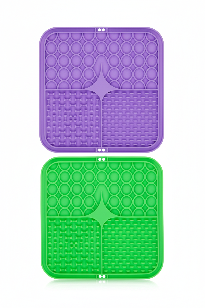 Silicone Lick Mat for Dogs - Purple + Green | Pawly